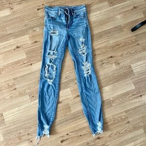 Light blue american eagle jeans skinny stretch x collection